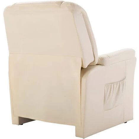 TRUE DEAL Chaise Inclinable Crème Similicuir 6 TRUE DEAL Chaise Inclinable Crème Similicuir – Image 4