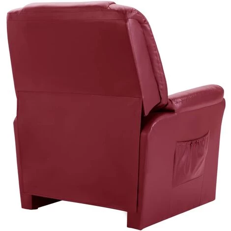 TRUE DEAL Chaise Inclinable Rouge Bordeaux Similicuir 6 TRUE DEAL Chaise Inclinable Rouge Bordeaux Similicuir – Image 4