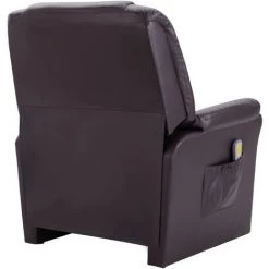TRUE DEAL Fauteuil Inclinable De Massage Marron Similicuir -Pas Cher Fauteuil Magasin 26225945 4