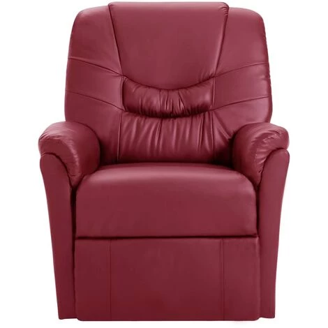 TRUE DEAL Fauteuil De Massage Rouge Bordeaux Similicuir 4 TRUE DEAL Fauteuil De Massage Rouge Bordeaux Similicuir – Image 2