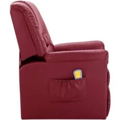 TRUE DEAL Fauteuil De Massage Rouge Bordeaux Similicuir 9 TRUE DEAL Fauteuil De Massage Rouge Bordeaux Similicuir -Pas Cher Fauteuil Magasin 26225946 3