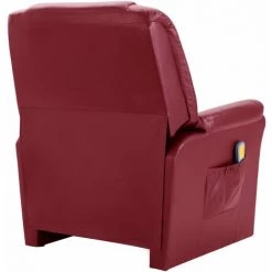 TRUE DEAL Fauteuil De Massage Rouge Bordeaux Similicuir 10 TRUE DEAL Fauteuil De Massage Rouge Bordeaux Similicuir -Pas Cher Fauteuil Magasin 26225946 4
