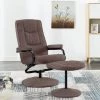 TRUE DEAL Fauteuil Inclinable Avec Repose-pied Marron Tissu -Pas Cher Fauteuil Magasin 26226048 1