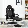 TRUE DEAL Fauteuil De Massage Avec Repose-pied Noir Similicuir
