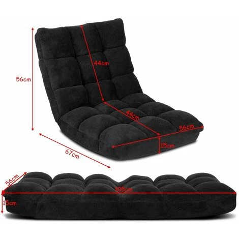 COSTWAY Canapé Paresseux Tatami Pliable Chaise De Plancher Coussin De Chaise De Lit Siège De Sol Pour Maison, Bureau 105x56x15 CM(Gris/Café/Noir) 7 COSTWAY Canapé Paresseux Tatami Pliable Chaise De Plancher Coussin De Chaise De Lit Siège De Sol Pour Maison, Bureau 105x56x15 CM(Gris/Café/Noir) – Image 5