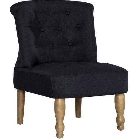 TRUE DEAL Chaises Françaises 2 Pcs Noir Tissu 5 TRUE DEAL Chaises Françaises 2 Pcs Noir Tissu – Image 3