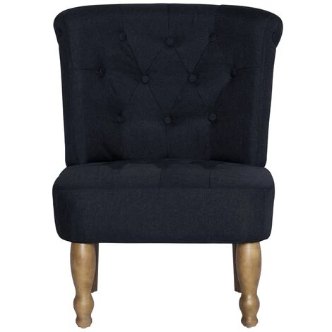 TRUE DEAL Chaises Françaises 2 Pcs Noir Tissu 6 TRUE DEAL Chaises Françaises 2 Pcs Noir Tissu – Image 4