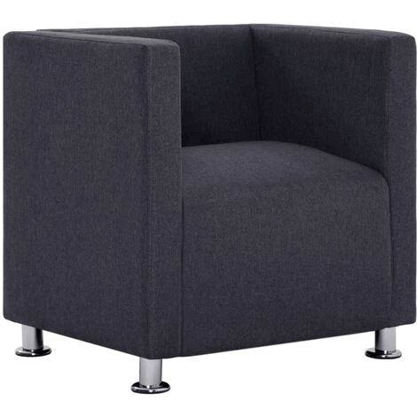 TRUE DEAL Fauteuil Cube Gris Foncé Tissu Largeur Du Siège : 52 Cm 4 TRUE DEAL Fauteuil Cube Gris Foncé Tissu Largeur Du Siège : 52 Cm – Image 2