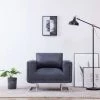 TRUE DEAL Fauteuil Cube Gris Similicuir Daim Largeur Du Siège : 54 Cm -Pas Cher Fauteuil Magasin 26271625 1