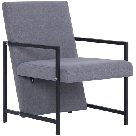 TRUE DEAL Fauteuil Avec Pieds En Chrome Gris Clair Tissu Profondeur Du Siège : 52 Cm 4 TRUE DEAL Fauteuil Avec Pieds En Chrome Gris Clair Tissu Profondeur Du Siège : 52 Cm – Image 2