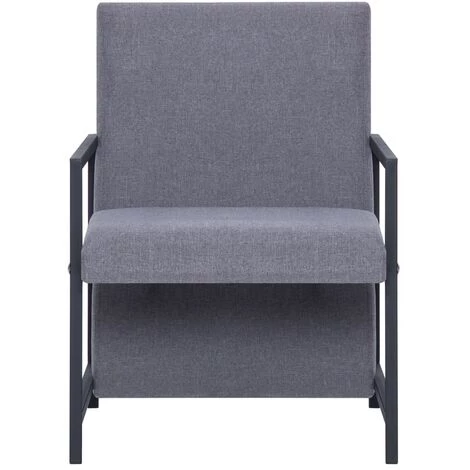 TRUE DEAL Fauteuil Avec Pieds En Chrome Gris Clair Tissu Profondeur Du Siège : 52 Cm 5 TRUE DEAL Fauteuil Avec Pieds En Chrome Gris Clair Tissu Profondeur Du Siège : 52 Cm – Image 3