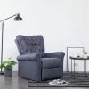 TRUE DEAL Chaise Inclinable Gris Similicuir Daim -Pas Cher Fauteuil Magasin 26271676 1