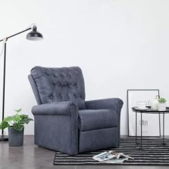 TRUE DEAL Chaise Inclinable Gris Similicuir Daim