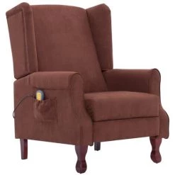 TRUE DEAL Fauteuil Inclinable De Massage Marron Tissu 8 TRUE DEAL Fauteuil Inclinable De Massage Marron Tissu -Pas Cher Fauteuil Magasin 26271770 2