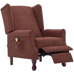 TRUE DEAL Fauteuil Inclinable De Massage Marron Tissu 10 TRUE DEAL Fauteuil Inclinable De Massage Marron Tissu -Pas Cher Fauteuil Magasin 26271770 4