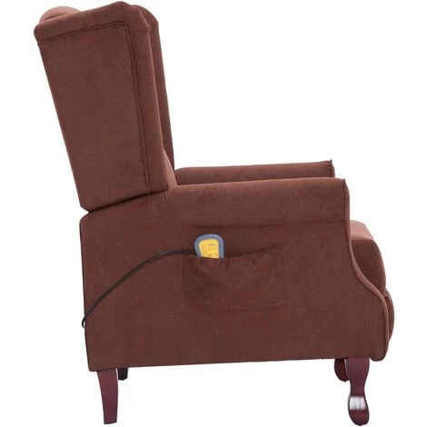 TRUE DEAL Fauteuil Inclinable De Massage Marron Tissu 7 TRUE DEAL Fauteuil Inclinable De Massage Marron Tissu – Image 5
