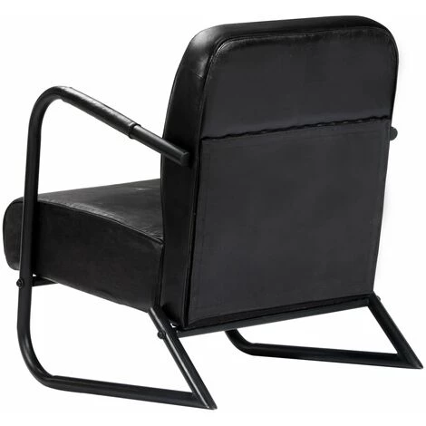 TRUE DEAL Fauteuil De Repos Noir Cuir Véritable 6 TRUE DEAL Fauteuil De Repos Noir Cuir Véritable – Image 4