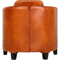 TRUE DEAL Fauteuil Brun Roux Cuir Véritable -Pas Cher Fauteuil Magasin 26273220 4
