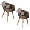 THE HOME DECO FACTORY Lot De 2 Fauteuils En Bois Et Simili Cuir Home Deco Factory 2 THE HOME DECO FACTORY Lot De 2 Fauteuils En Bois Et Simili Cuir Home Deco Factory -Pas Cher Fauteuil Magasin 26298420 1