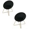 THE HOME DECO FACTORY Lot De 2 Fauteuils Velours Noir Karl Home Deco Factory -Pas Cher Fauteuil Magasin 26298421 1