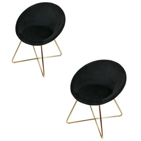 THE HOME DECO FACTORY Lot De 2 Fauteuils Velours Noir Karl Home Deco Factory 3 THE HOME DECO FACTORY Lot De 2 Fauteuils Velours Noir Karl Home Deco Factory