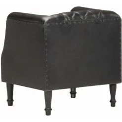 TRUE DEAL Fauteuil Noir Cuir Véritable De Chèvre 10 TRUE DEAL Fauteuil Noir Cuir Véritable De Chèvre -Pas Cher Fauteuil Magasin 26298585 4