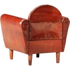 TRUE DEAL Fauteuil Tube Marron 77x65x79 Cm Cuir Véritable -Pas Cher Fauteuil Magasin 26298911 4
