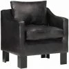 TRUE DEAL Fauteuil Noir Cuir Véritable -Pas Cher Fauteuil Magasin 26298918 1
