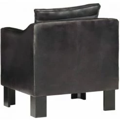 TRUE DEAL Fauteuil Noir Cuir Véritable 10 TRUE DEAL Fauteuil Noir Cuir Véritable -Pas Cher Fauteuil Magasin 26298918 4