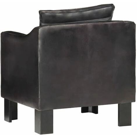 TRUE DEAL Fauteuil Noir Cuir Véritable 6 TRUE DEAL Fauteuil Noir Cuir Véritable – Image 4