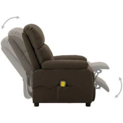 TRUE DEAL Fauteuil De Massage Marron Tissu -Pas Cher Fauteuil Magasin 26301264 3