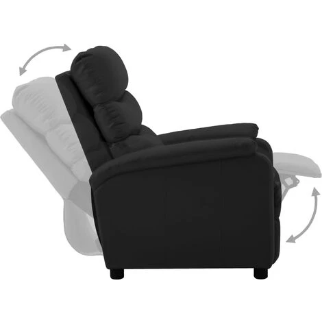 TRUE DEAL Fauteuil Inclinable Noir Similicuir 7 TRUE DEAL Fauteuil Inclinable Noir Similicuir – Image 5