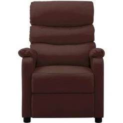 TRUE DEAL Fauteuil Inclinable Marron Similicuir -Pas Cher Fauteuil Magasin 26301270 2