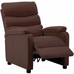 TRUE DEAL Fauteuil Inclinable Marron Similicuir -Pas Cher Fauteuil Magasin 26301270 3