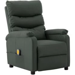 TRUE DEAL Fauteuil De Massage Inclinable Gris Similicuir