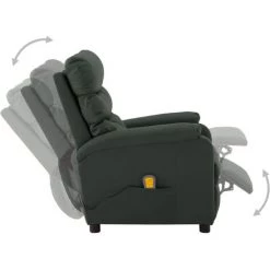 TRUE DEAL Fauteuil De Massage Inclinable Gris Similicuir -Pas Cher Fauteuil Magasin 26301279 3