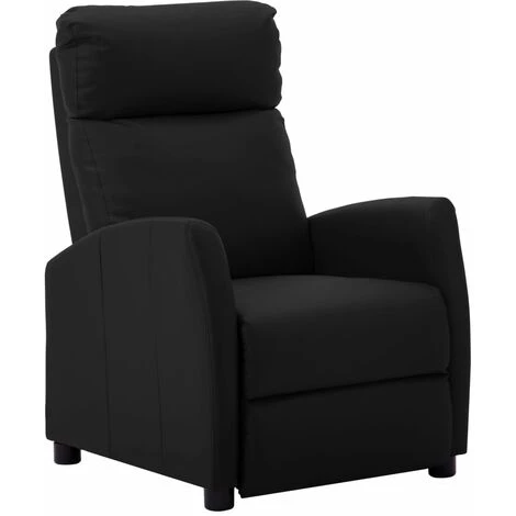 TRUE DEAL Fauteuil Inclinable Noir Similicuir 3 TRUE DEAL Fauteuil Inclinable Noir Similicuir
