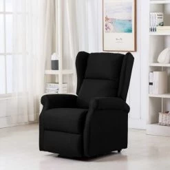 TRUE DEAL Fauteuil Inclinable Noir Tissu