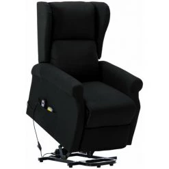 TRUE DEAL Fauteuil De Massage Inclinable Noir Tissu -Pas Cher Fauteuil Magasin 26301331 2