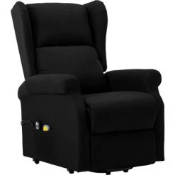 TRUE DEAL Fauteuil De Massage Inclinable Noir Tissu -Pas Cher Fauteuil Magasin 26301331 3