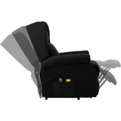TRUE DEAL Fauteuil De Massage Inclinable Noir Tissu -Pas Cher Fauteuil Magasin 26301331 5