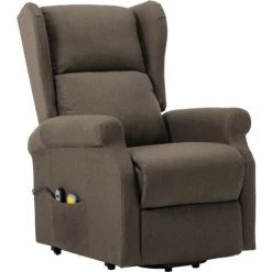 TRUE DEAL Fauteuil De Massage Inclinable Taupe Tissu 9 TRUE DEAL Fauteuil De Massage Inclinable Taupe Tissu -Pas Cher Fauteuil Magasin 26301333 3