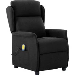 TRUE DEAL Fauteuil Inclinable De Massage Noir Tissu -Pas Cher Fauteuil Magasin 26301365 2
