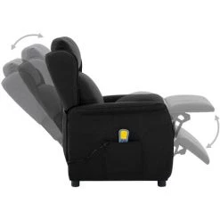 TRUE DEAL Fauteuil Inclinable De Massage Noir Tissu -Pas Cher Fauteuil Magasin 26301365 4