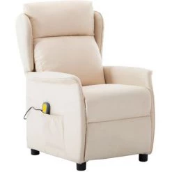 TRUE DEAL Fauteuil Inclinable De Massage Crème Tissu 8 TRUE DEAL Fauteuil Inclinable De Massage Crème Tissu -Pas Cher Fauteuil Magasin 26301373 2
