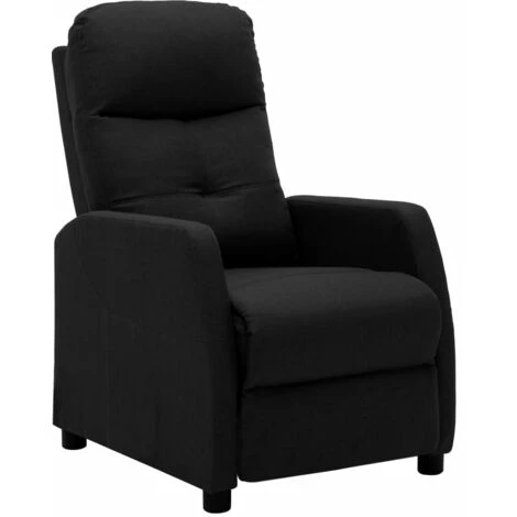 TRUE DEAL Fauteuil Inclinable Noir Tissu 4 TRUE DEAL Fauteuil Inclinable Noir Tissu – Image 2