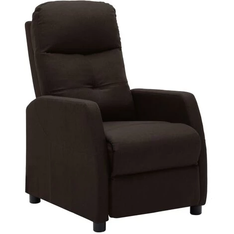 TRUE DEAL Fauteuil Inclinable Marron Foncé Tissu 4 TRUE DEAL Fauteuil Inclinable Marron Foncé Tissu – Image 2