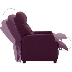 TRUE DEAL Fauteuil Inclinable Violet Tissu -Pas Cher Fauteuil Magasin 26301403 5