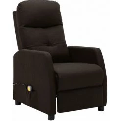 TRUE DEAL Fauteuil Inclinable De Massage Marron Foncé Tissu 8 TRUE DEAL Fauteuil Inclinable De Massage Marron Foncé Tissu -Pas Cher Fauteuil Magasin 26301414 2
