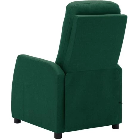 TRUE DEAL Fauteuil Inclinable De Massage Vert Foncé Tissu 7 TRUE DEAL Fauteuil Inclinable De Massage Vert Foncé Tissu – Image 5